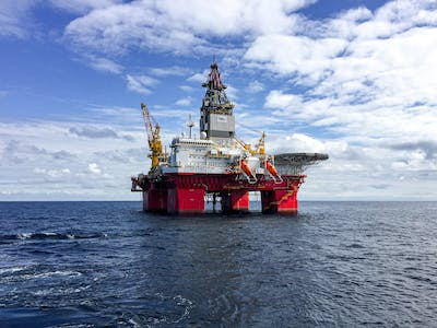 An offshore oil drilling platform