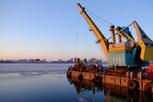 industrial equipment on ship
